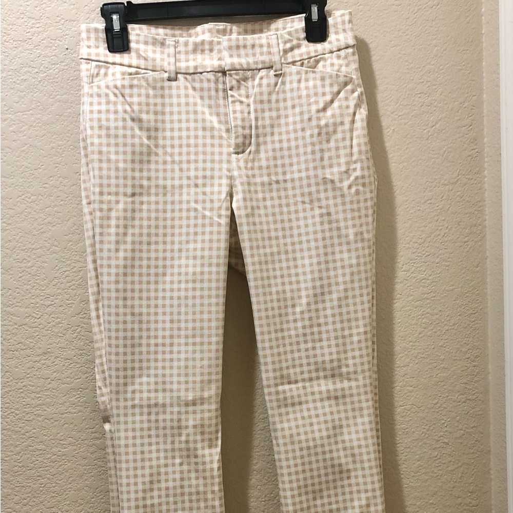 Old Navy Women’s Beige Gingham Pixie Flare Jeans